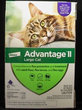 Elanco Advantage II Large Cat Over 9 lbs - 6 Monthly Doses